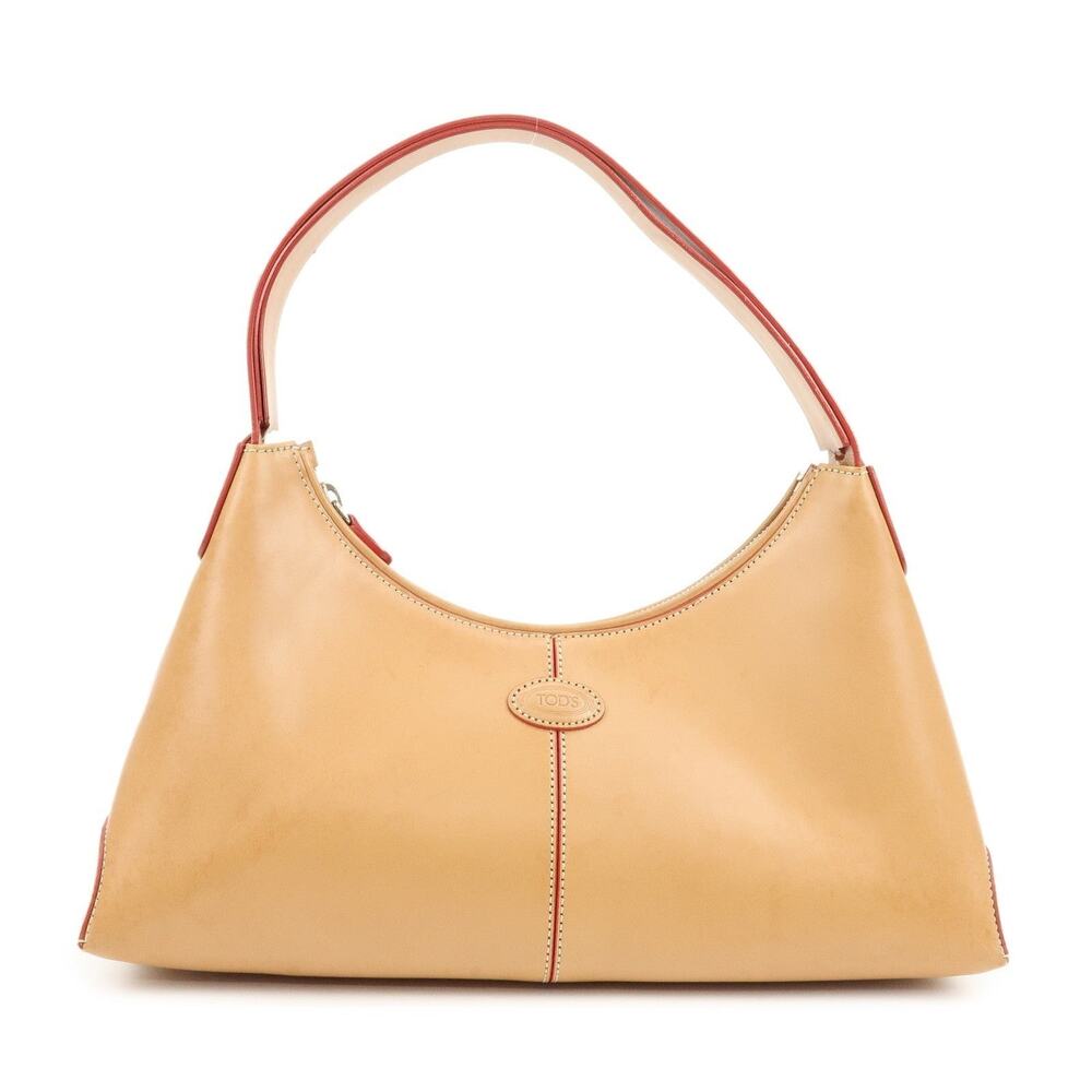 Tod's Calfskin Shoulder Bag Beige